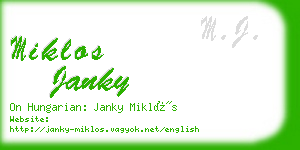 miklos janky business card